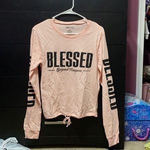 Pink ‘Blessed’ long sleeved shirt